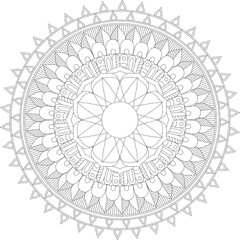 Circular Pattern Mandala Zentangle Henna Mehndi Tattoo, Decoration Circle Vector Clipart Floral Flower Decorative Ethnic Oriental Style Coloring Book Page Illustration Ornamental Ornament