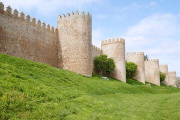 Fototapeta na wymiar Ancient medieval city walls of Avila, Spain