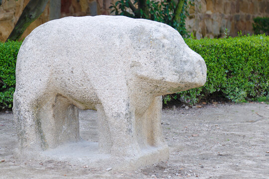 Ancient verracos (Vettones's granite megalithic monuments) located in Avila, Spain