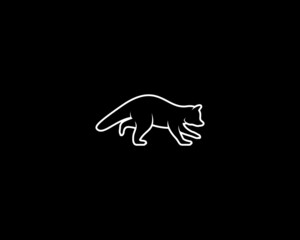 Racoon Silhouette. Isolated Vector Animal Template for Logo Company, Icon, Symbol etc