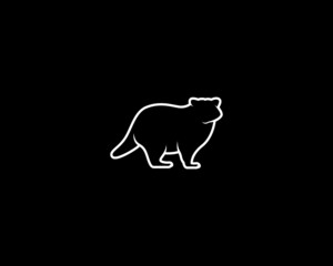 Racoon Silhouette. Isolated Vector Animal Template for Logo Company, Icon, Symbol etc