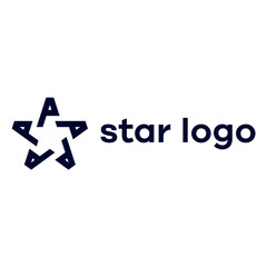 star logo design vector with geometry round graphic