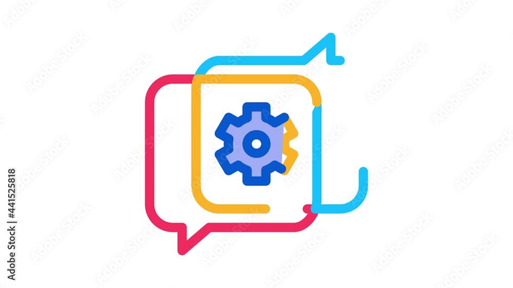 Poster gear in quotation frame agile element animated icon on white background