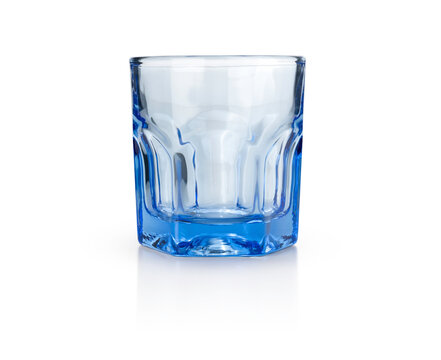 Blue Glass On Isolated White Background