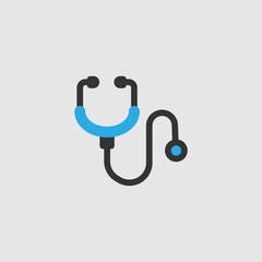 Stethoscope diagnostic symbol vector icon