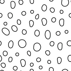 Abstract hand drawn geometric simple minimalistic seamless pattern. Polka dot circle texture. Vector illustration