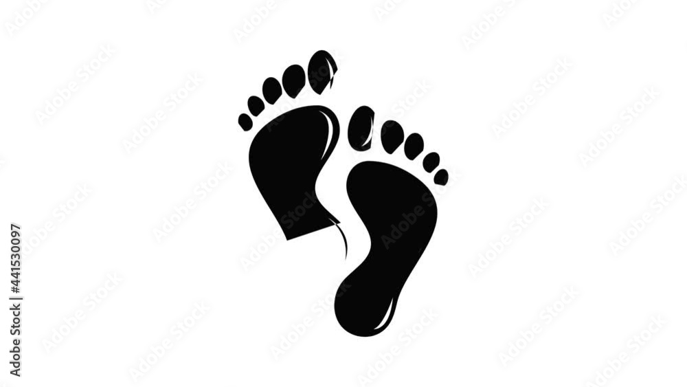 Poster footprints icon animation simple best object on white