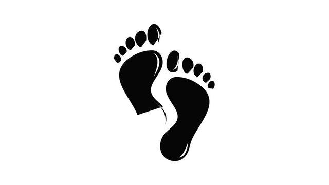 Footprints icon animation simple best object on white