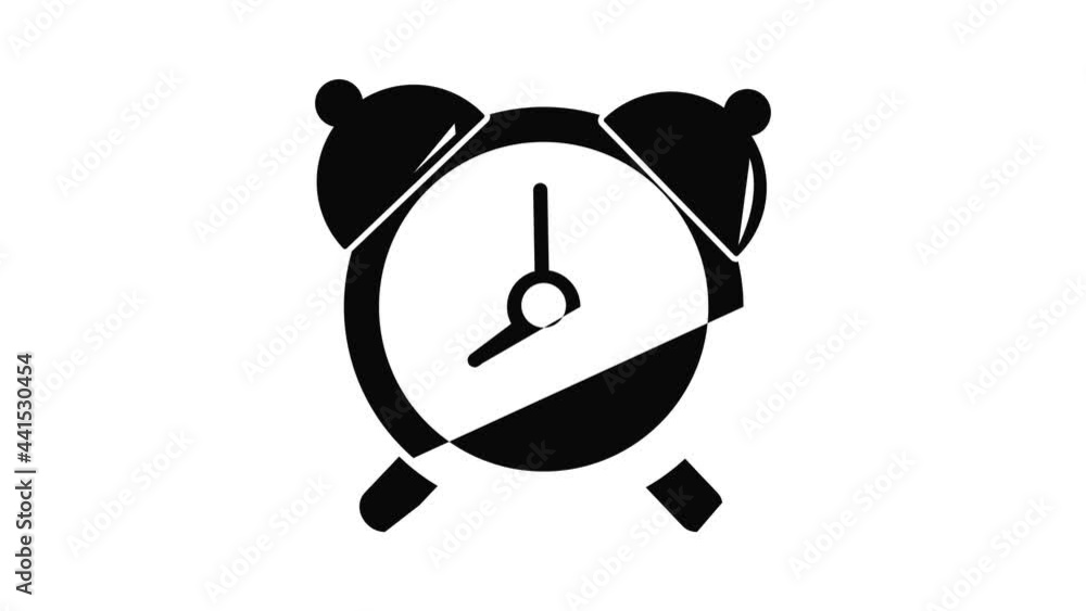 Poster alarm clock icon animation simple best object on white