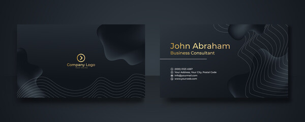 Black and gold creative business card template. Modern Business Card - Creative and Clean Business Card Template. Elegant luxury clean dark business card Vector illustration