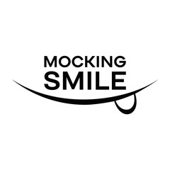 smile logo design with mocking tongue vector