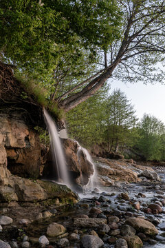 long exposure small waterfall. Suurupi at sunset.