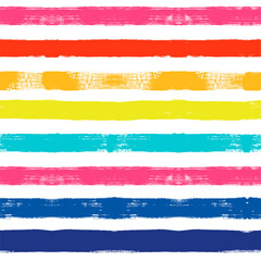 Rainbow striped summer pattern. Bright summer seamless vector background. Paint lines, colorful brush strokes. Colorful stripes