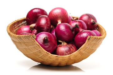 Red onion isolated on white background 