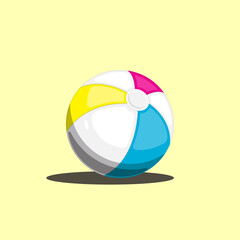 Isolated colorful beach ball vector illustration 
