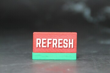 colored blocks with the word refresh
