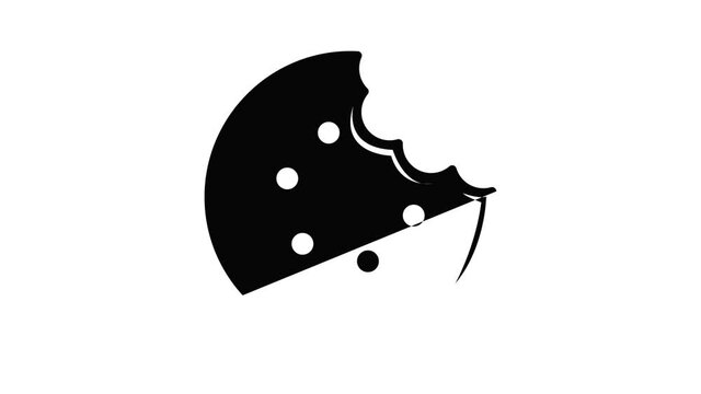 Bite biscuits icon animation simple best object on white