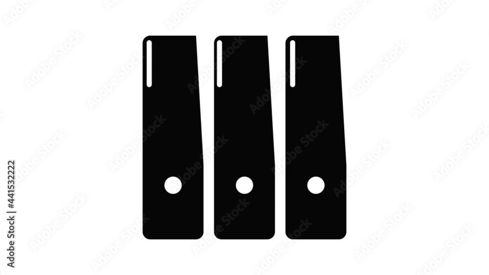 Poster office folder icon animation simple best object on white
