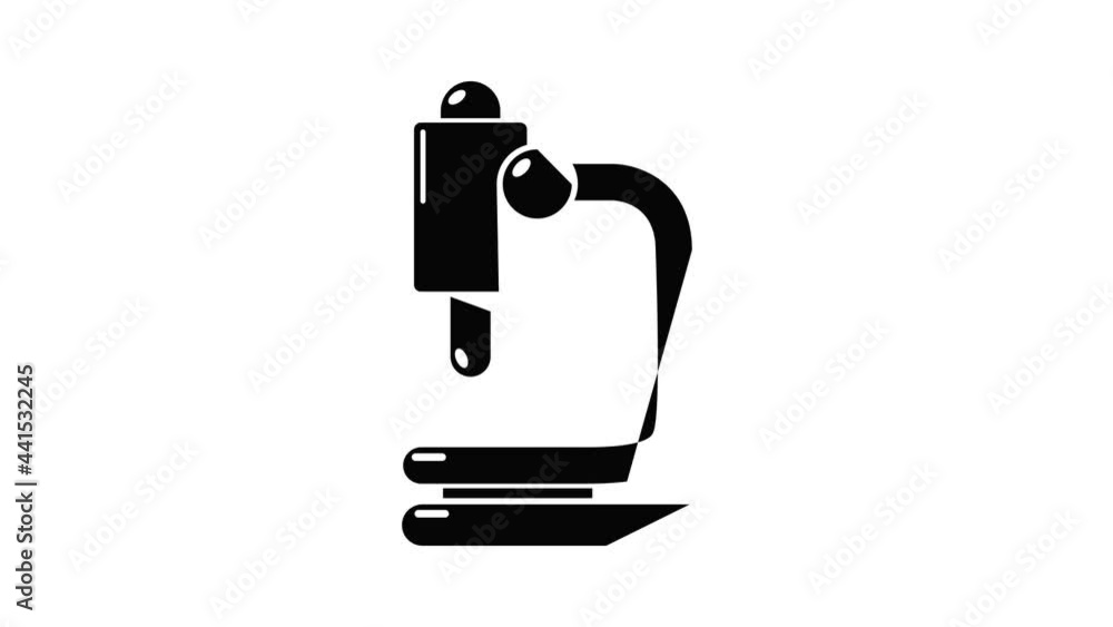 Poster microscope icon animation simple best object on white