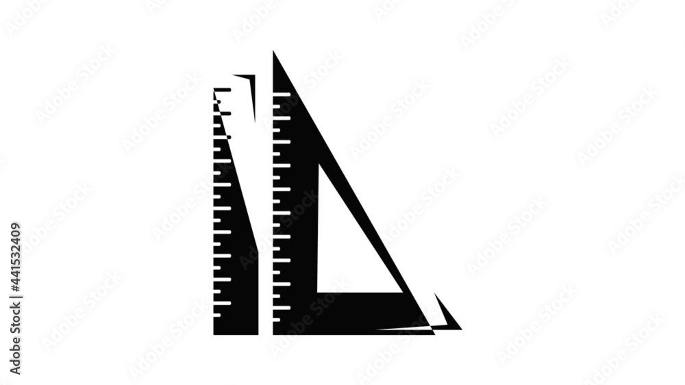 Poster ruler icon animation simple best object on white