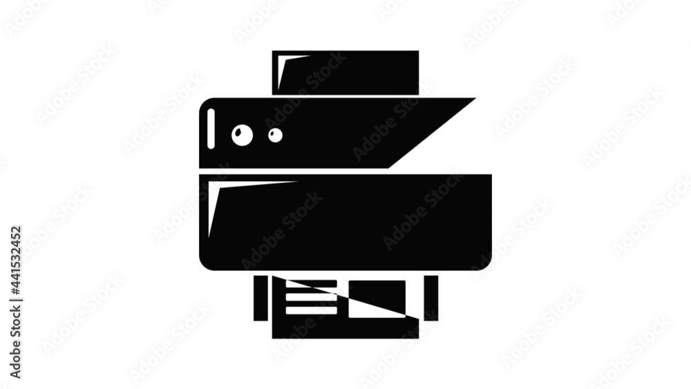 Aufkleber printer icon animation simple best object on white