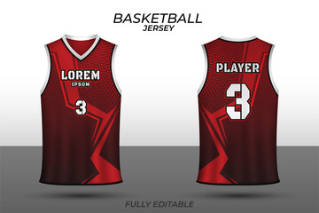 Basketball jersey design template. Uniform front and back. Sports jersey vector.