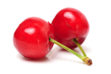 Cherry berries on white background 