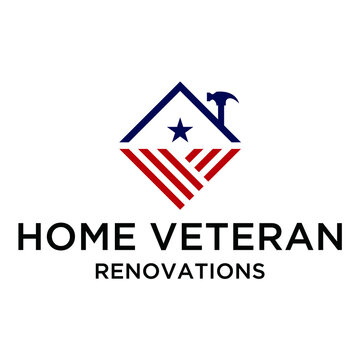 Veteran house logo design, construction logo vector.