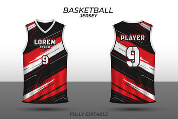 Basketball jersey design template. Uniform front and back. Sports jersey vector.