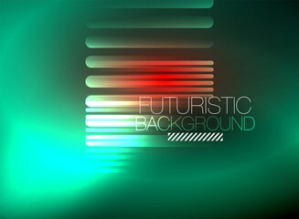 Bright neon color techno abstract background, shiny glowing neon lines in the dark background