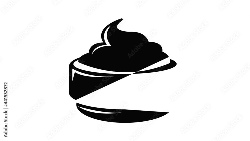 Poster ice cream icon animation simple best object on white