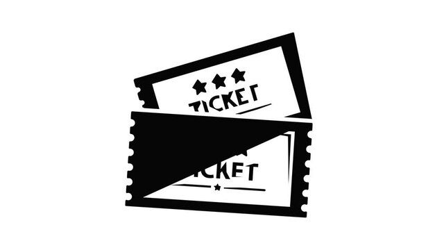 Cinema ticket icon animation simple best object on white