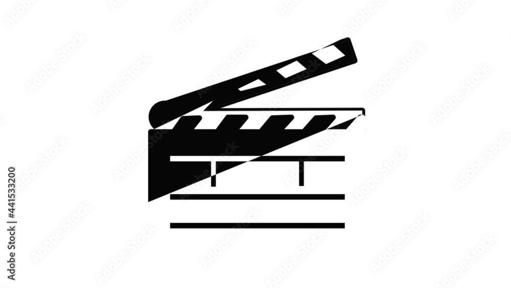 Poster clapper icon animation simple best object on white