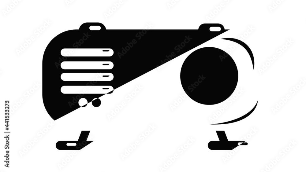 Poster retro radio icon animation simple best object on white