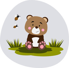 Toy Bear Foliage Background