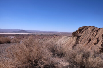 views of the mojave desert from calico ghost town, California, USA