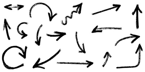 set of hand drawn arrows isolated on white background. for business infographic, banner, web and concept design.Vector doodle design elements.