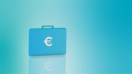 business suitcase with Euro currency