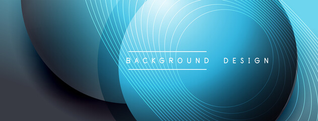 Gradient circles with shadows. Vector techno abstract background. Modern overlapping forms wallpaper background, design template