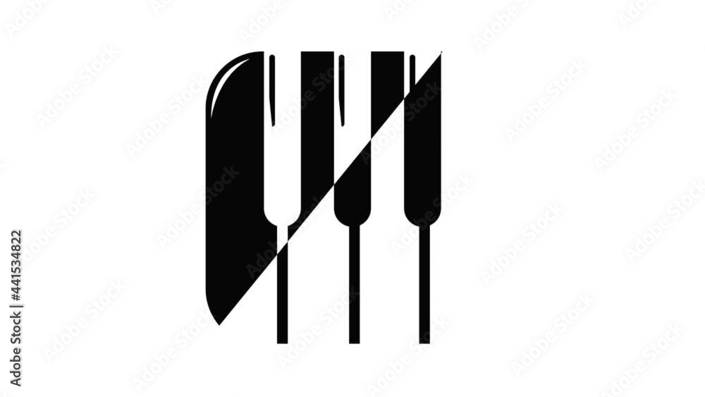 Poster piano keys icon animation simple best object on white