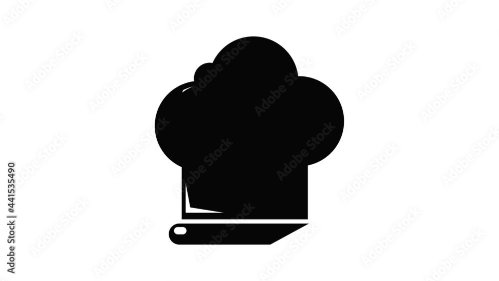 Poster chef hat icon animation simple best object on white