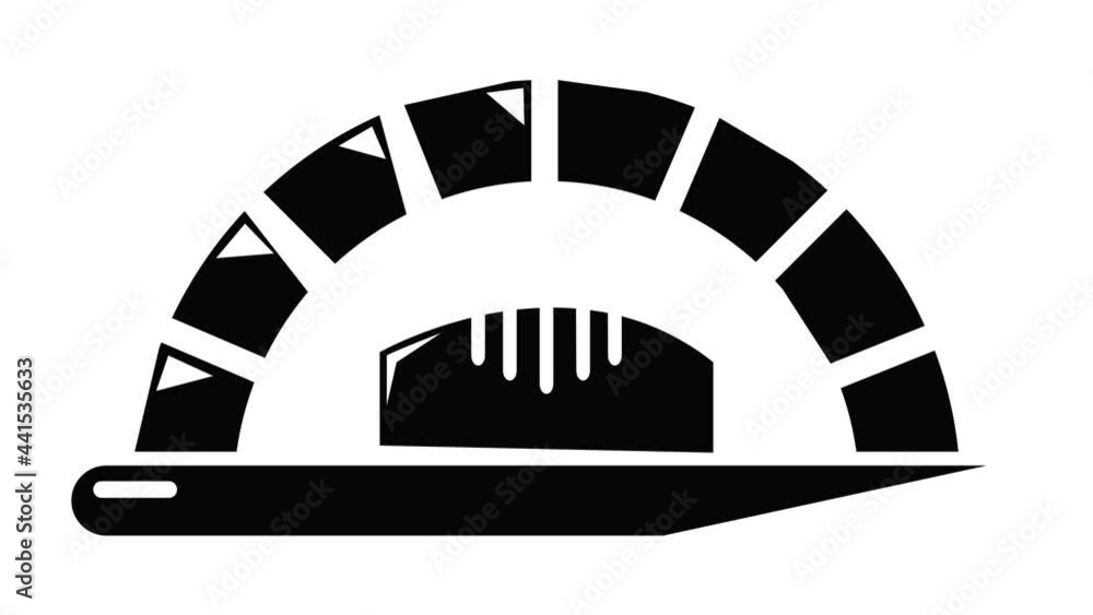 Poster bread oven icon animation simple best object on white