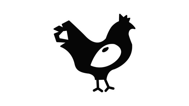 Chicken icon animation simple best object on white