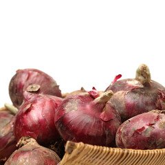 Red onion isolated on white background 