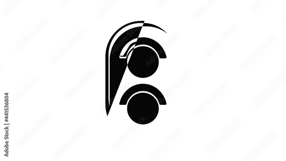 Aufkleber traffic light railway icon animation simple best object on white