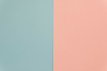 Pink and Blue paper pastel split half background with copyspace use for minimal,opposites concept.