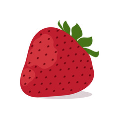 Ripe strawberry. Cartoon vector illustration of fresh farm organic berry