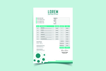 Invoice Template Design. Luxury, Modern, Elegant, Professional, Minimalist, Business, Abstract, Modern Multicolor Invoice Design. Vector Illustration