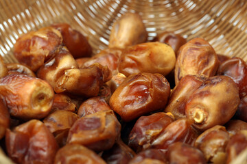 fresh dates fruits isolated on white background 
