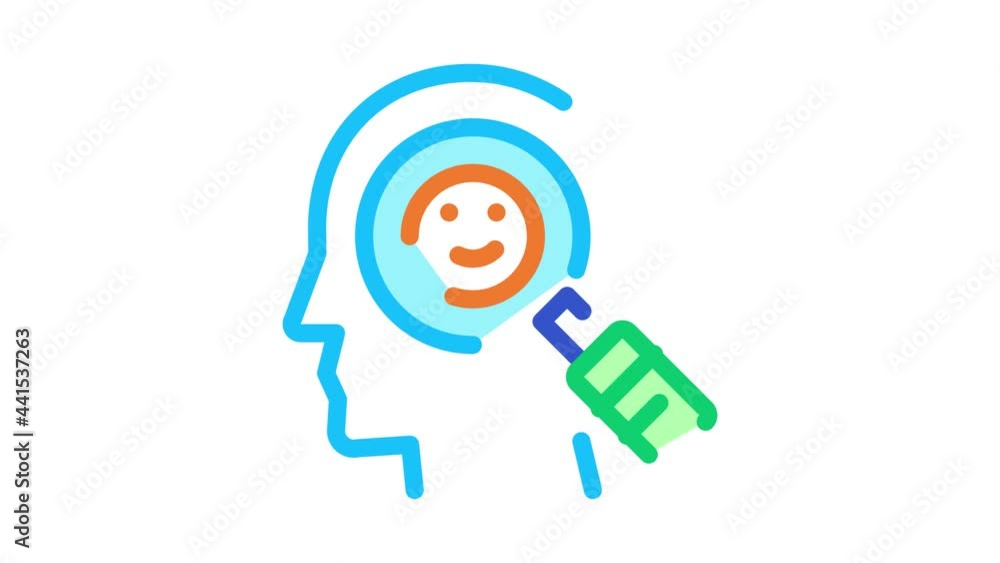 Poster optimistic way of thinking biohacking animated icon on white background